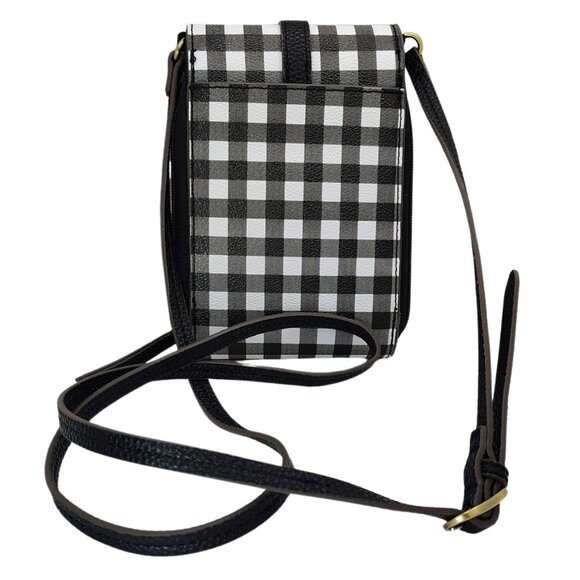 St. John’s Bay Black Gingham Crossbody Phone Bag Adjustable Strap NWT - Picture 2 of 10